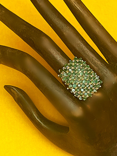 Emerald Boho Cocktail Ring