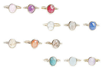 Oval Gemstone Solitaire Ring in gold