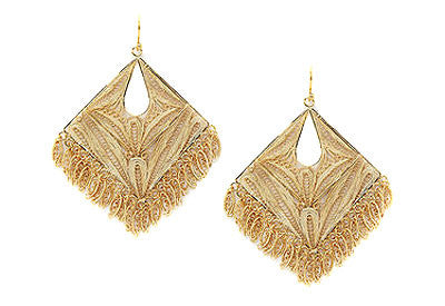 Filigree Square Drop Earrings