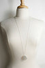 X-Large Round Engraved Long Shell Long Necklace