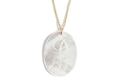 Medium Oval Engraved Shell Short Necklace