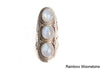 Tri-Stone Shield Ring