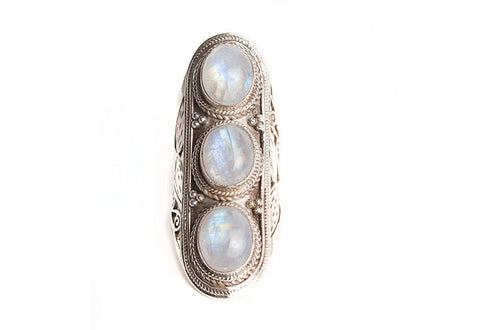 Tri-Stone Shield Ring Tri-Stone Shield Ring