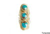 Tri-Stone Shield Ring