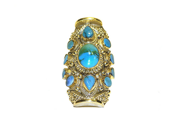 11-Stone Shield Ring