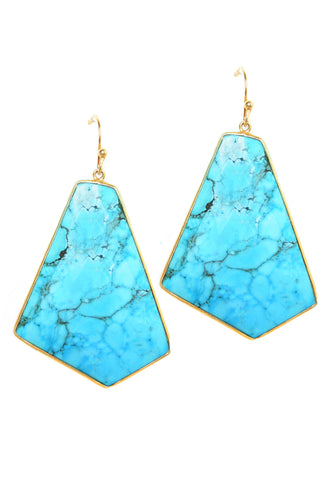 Geometric Large Turquoise Earrings Geometric Large Turquoise Earrings