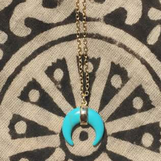 Mini Turquoise Crescent Neckalce