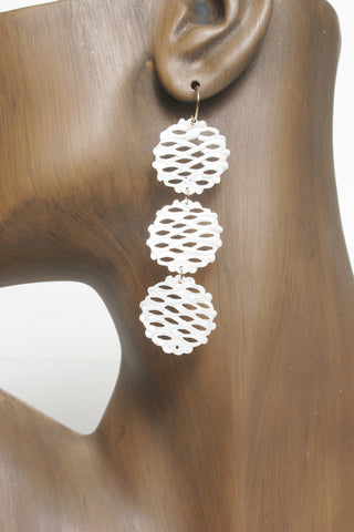 Triple Shell Disc Earrings Triple Shell Disc Earrings