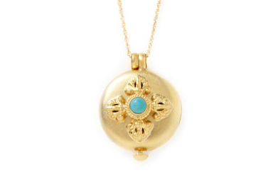 Turquoise Stone Locket Necklace