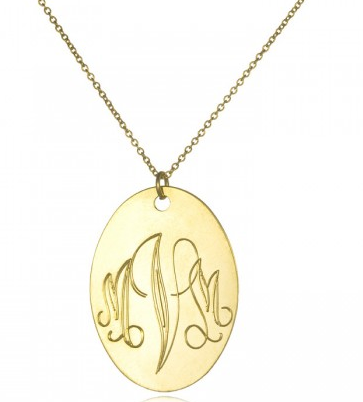 Large Oval Engraved Pendant