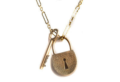 Key and Padlock Necklace