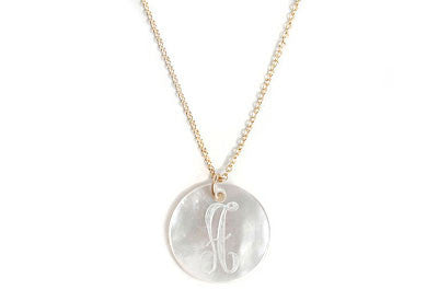 Small Round Engraved Shell Necklace