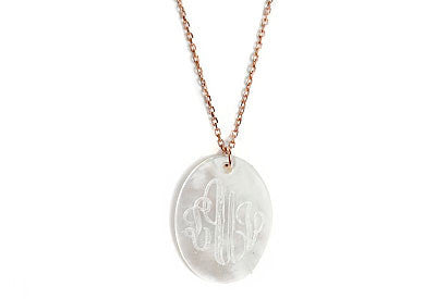 Small Oval Engraved Shell Necklace