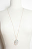 Large Oval Engraved Shell Long Necklace