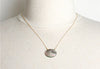 Small Sideways Oval Engraved Shell Necklace