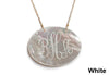 Large Sideways Oval Engraved Shell Short Necklace