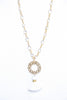 Bezeled Quartz Crown Chakra Necklace