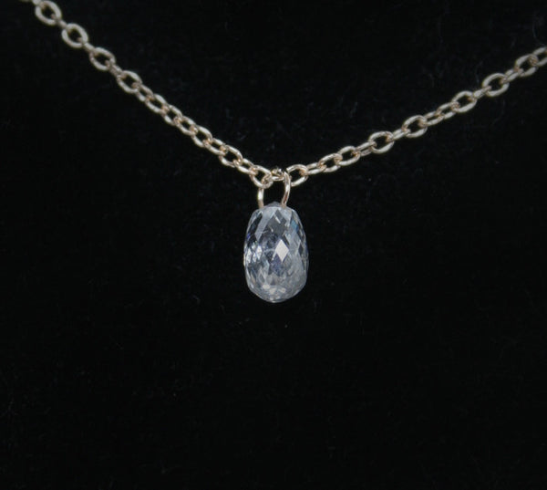 Diamond Briolette Drop Necklace