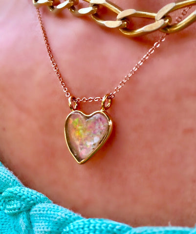 Opal Heart Necklace