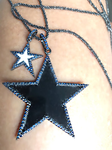 Double Sapphire Star Necklace