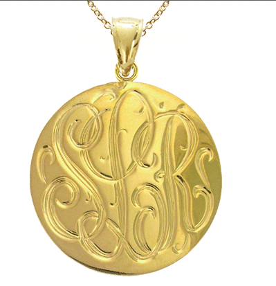 Extra Large Engraved Disc Pendant Soixante Neuf Jewels