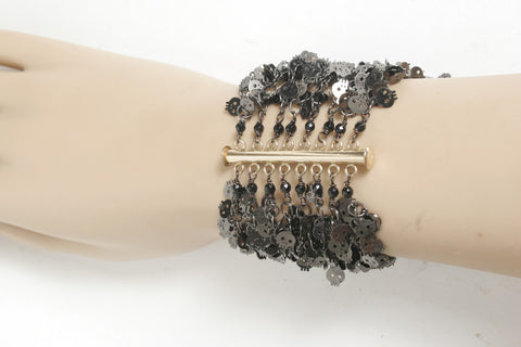 Multi-Chain Sliding Clasp Bracelet with Skulls